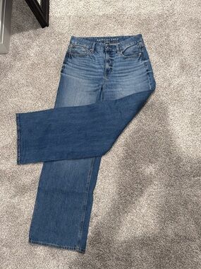 American Eagle Outfitters Curvy Super High Rise Baggy Straight Leg Jeans